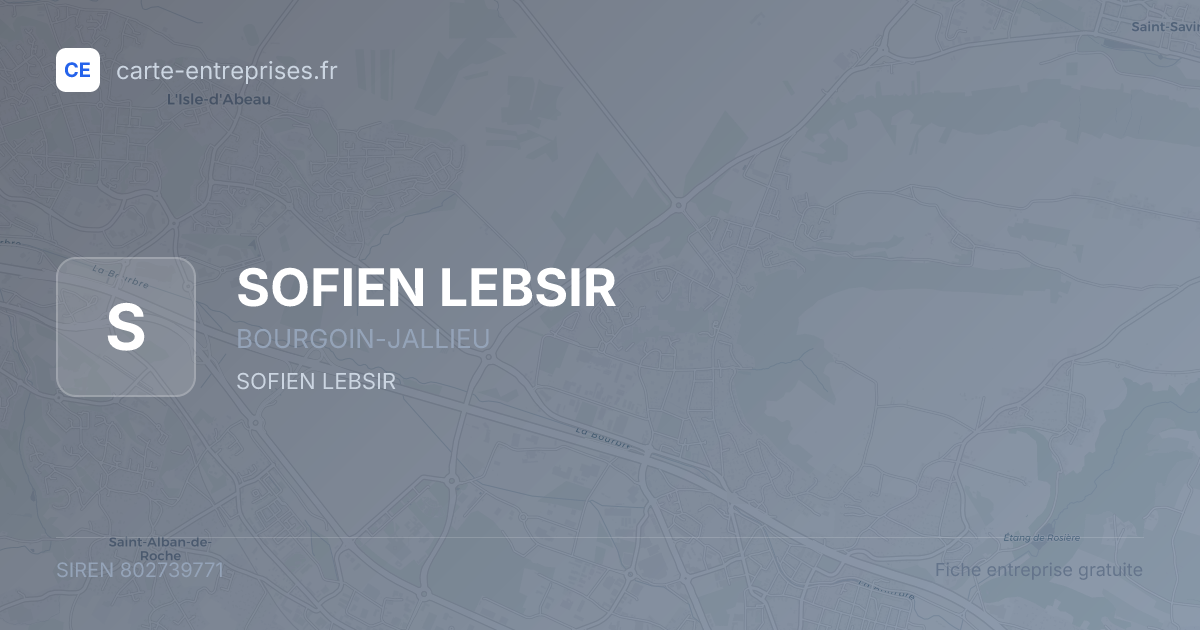 SOFIEN LEBSIR — 802739771 — fiche entreprise