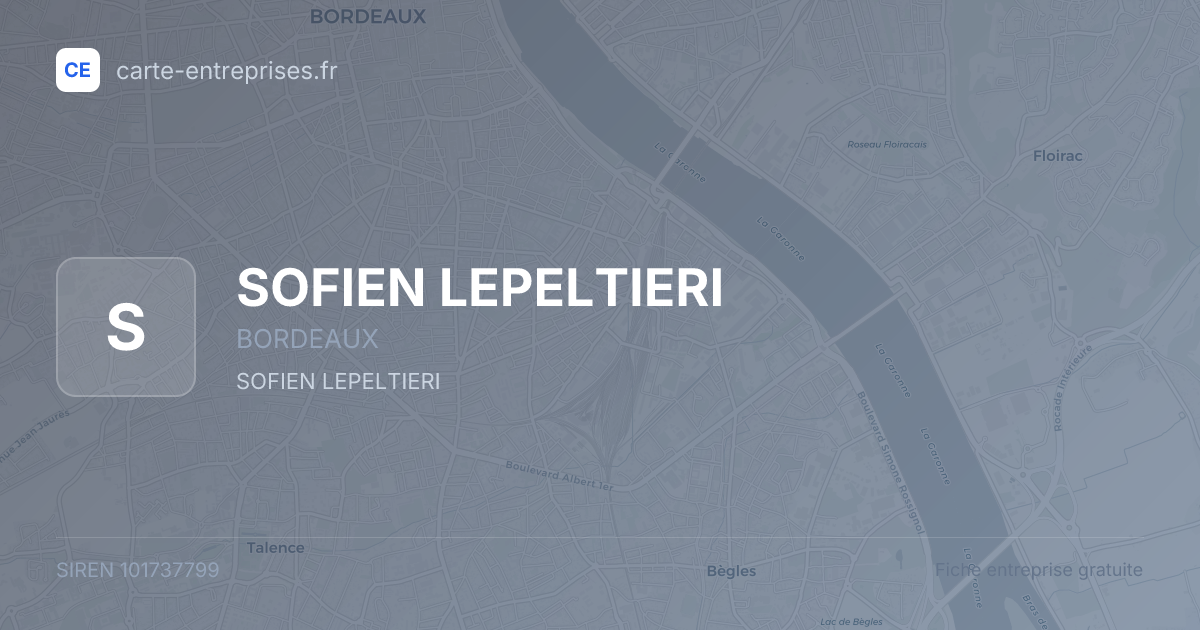 SOFIEN LEPELTIERI — 101737799 — fiche entreprise