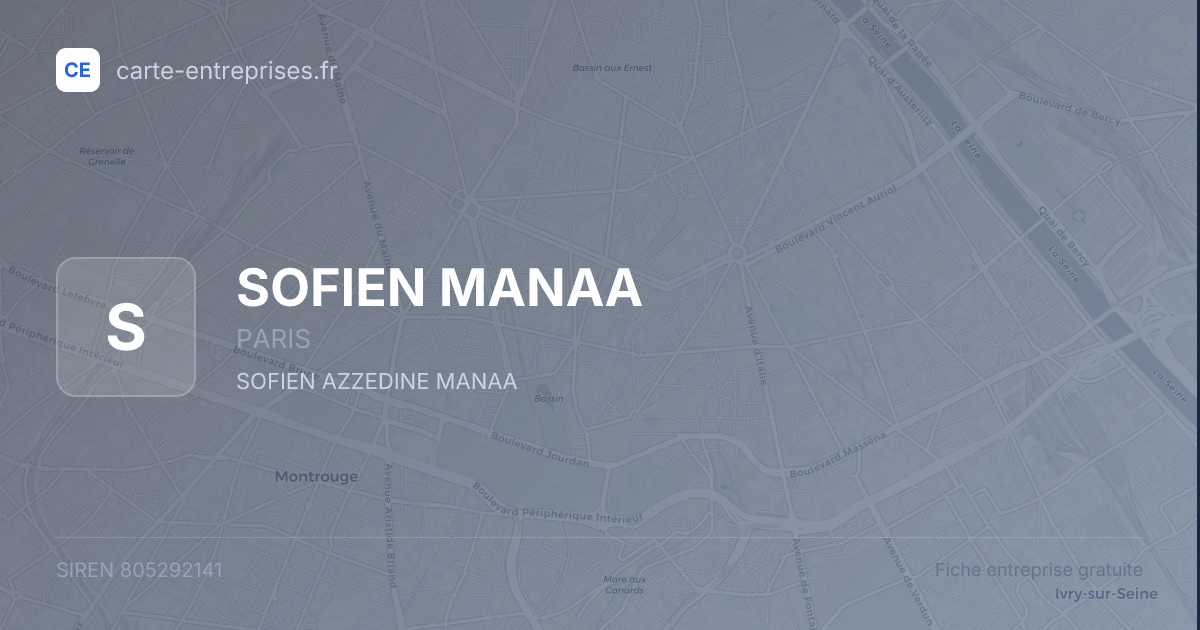 SOFIEN MANAA — 805292141 — fiche entreprise