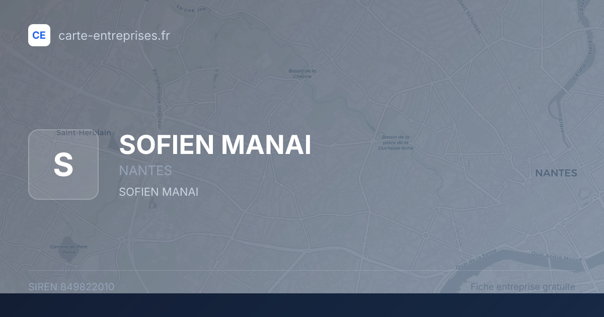 SOFIEN MANAI — 849822010 — fiche entreprise