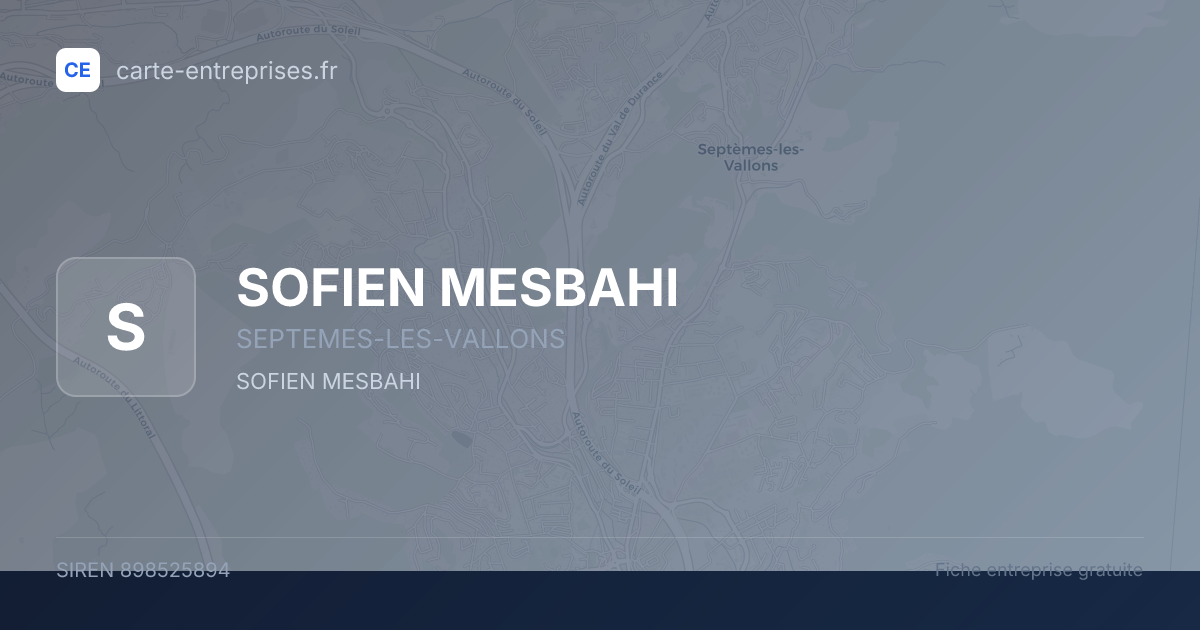 SOFIEN MESBAHI — 898525894 — fiche entreprise