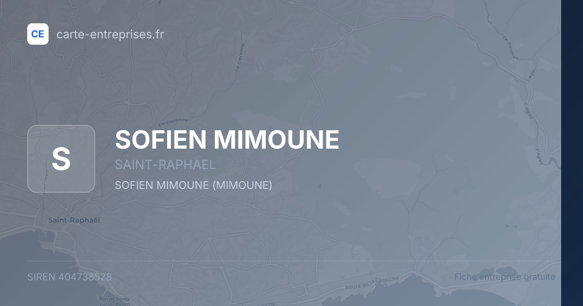 SOFIEN MIMOUNE — 404738528 — fiche entreprise