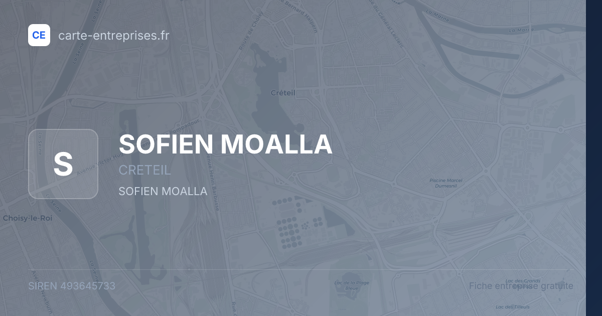 SOFIEN MOALLA — 493645733 — fiche entreprise