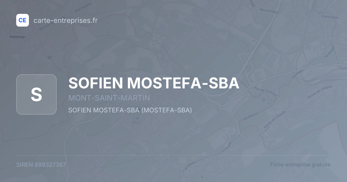 SOFIEN MOSTEFA-SBA — 889327367 — fiche entreprise