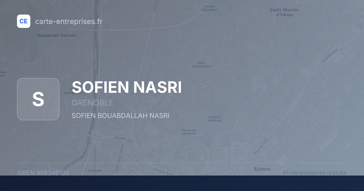 SOFIEN NASRI — 908349103 — fiche entreprise