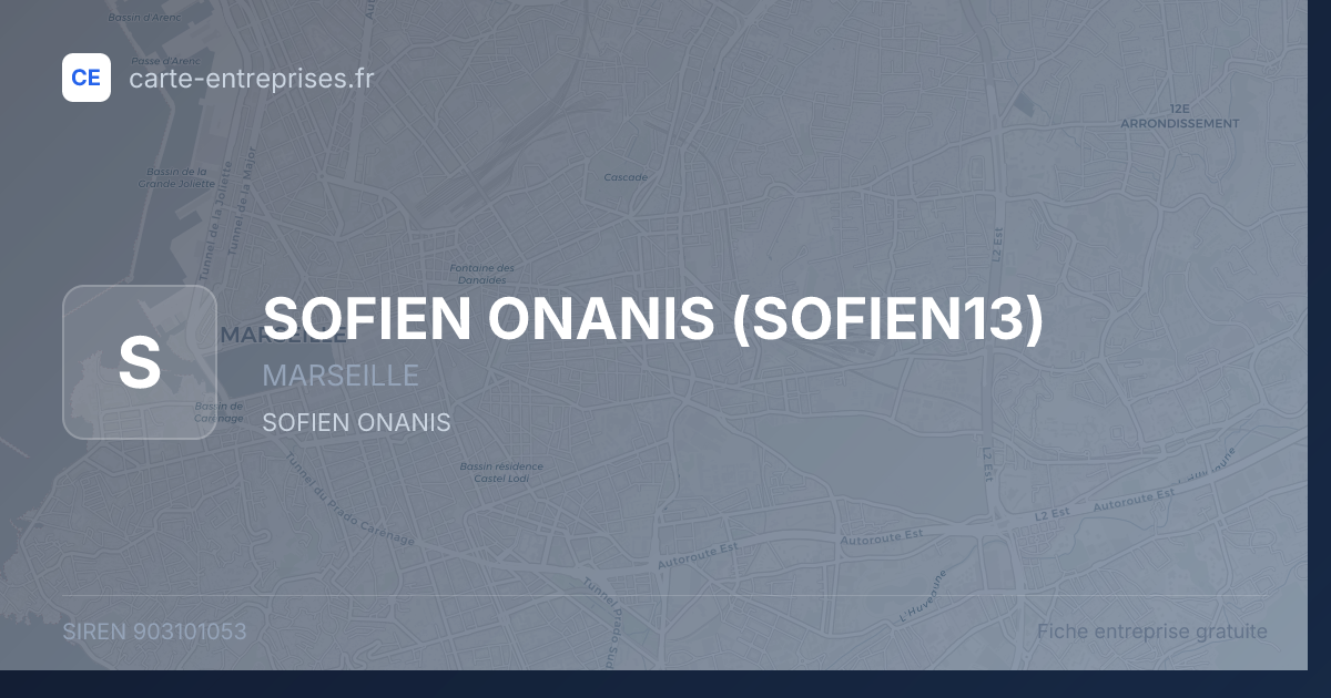 SOFIEN ONANIS (SOFIEN13) — 903101053 — fiche entreprise
