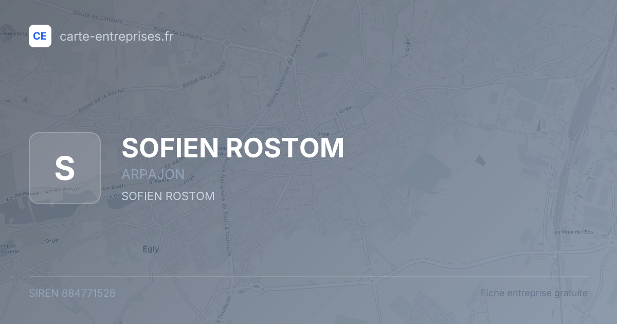 SOFIEN ROSTOM — 884771528 — fiche entreprise