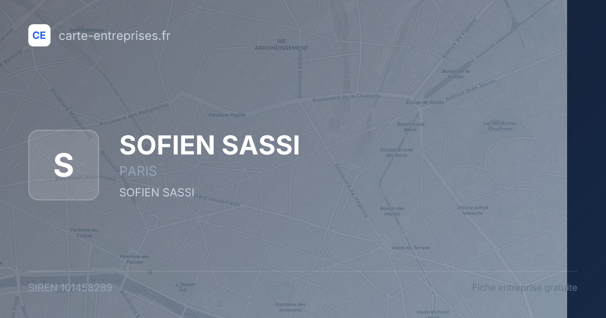 SOFIEN SASSI — 101458289 — fiche entreprise