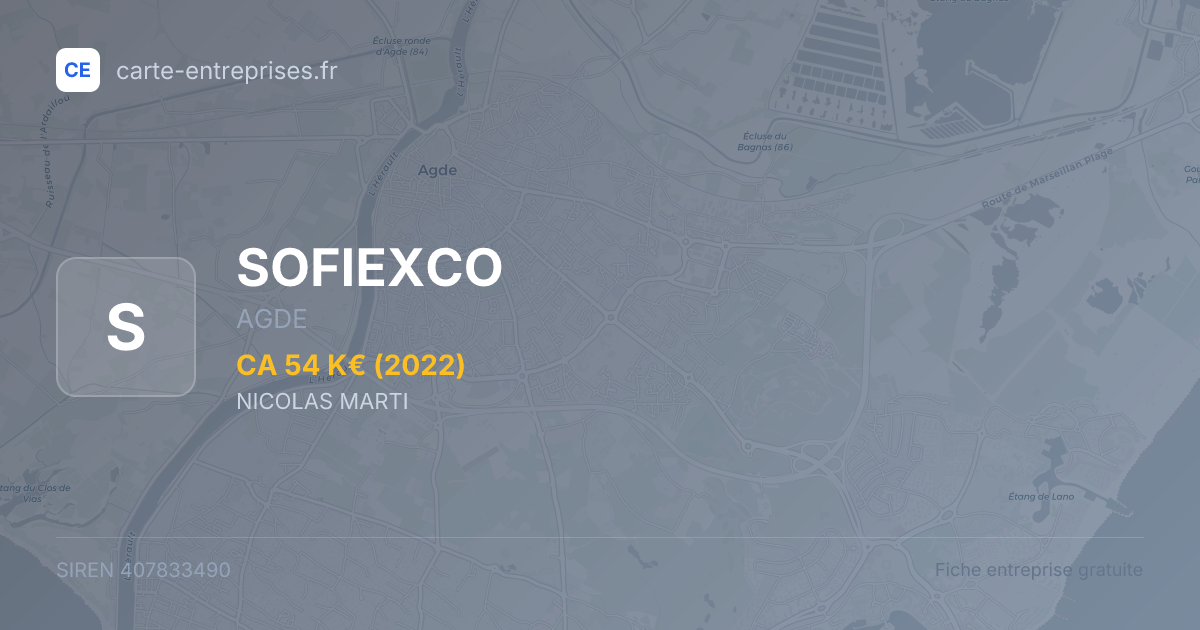 SOFIEXCO — 407833490 — fiche entreprise
