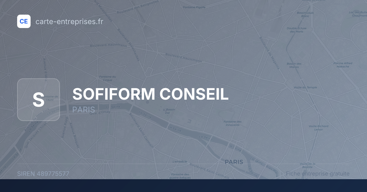 SOFIFORM CONSEIL — 489775577 — fiche entreprise