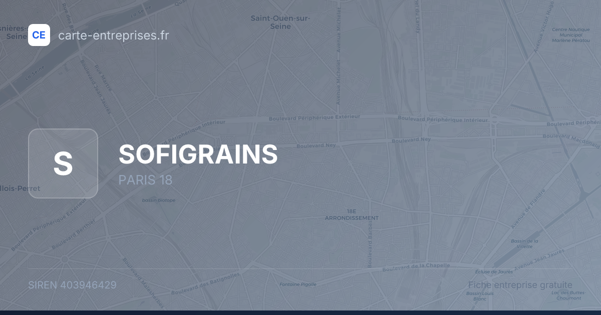 SOFIGRAINS — 403946429 — fiche entreprise