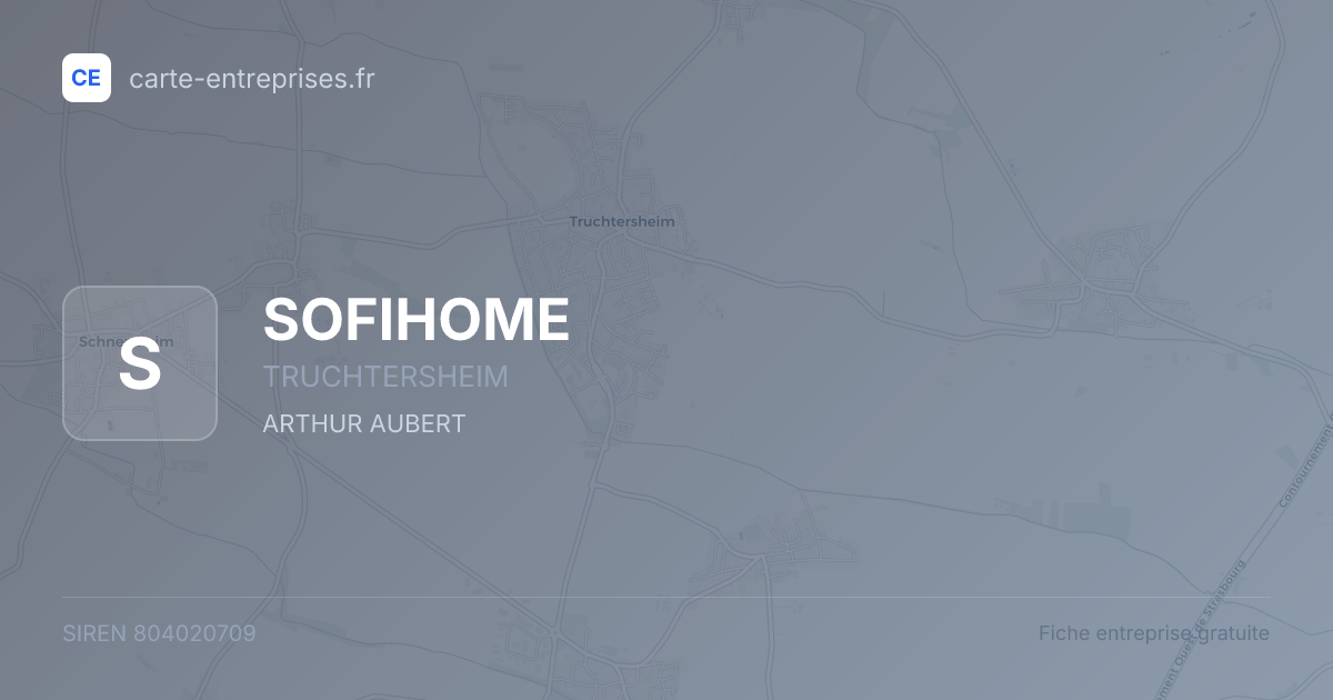 SOFIHOME — 804020709 — fiche entreprise