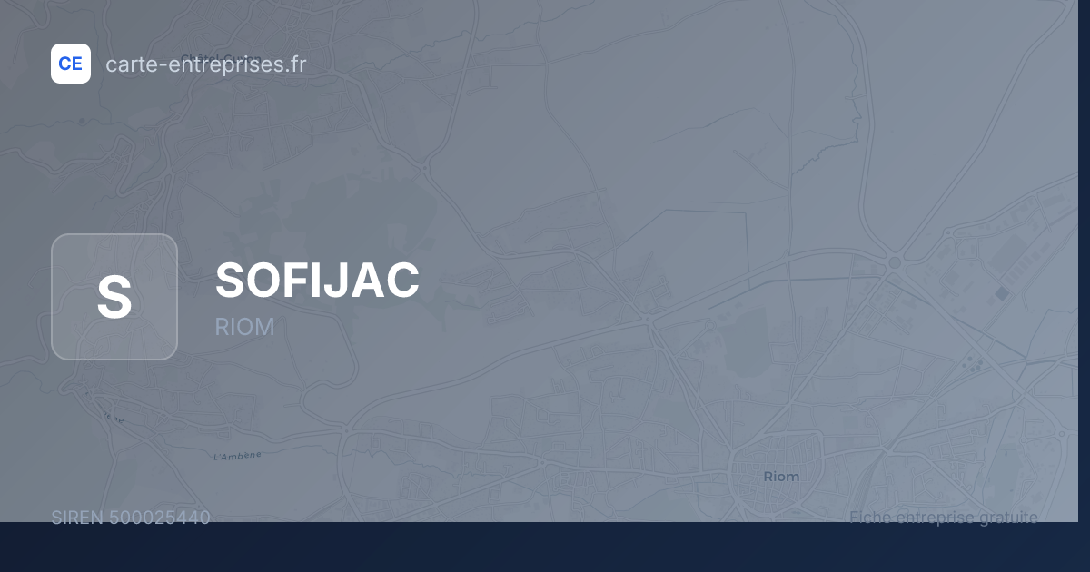 SOFIJAC — 500025440 — fiche entreprise
