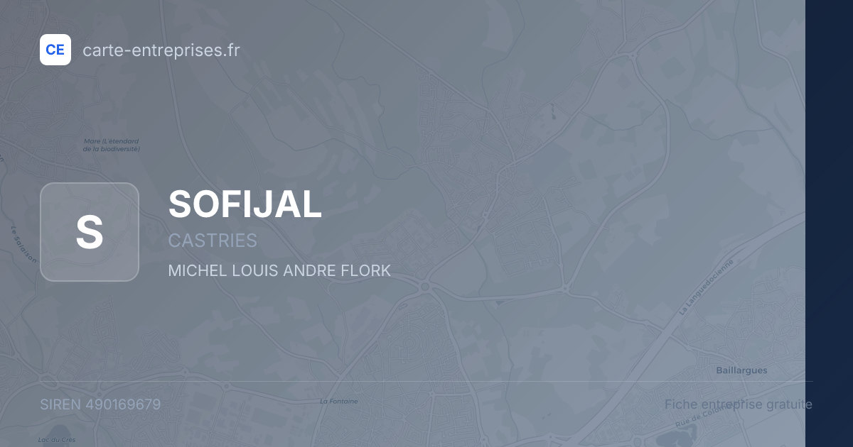 SOFIJAL — 490169679 — fiche entreprise