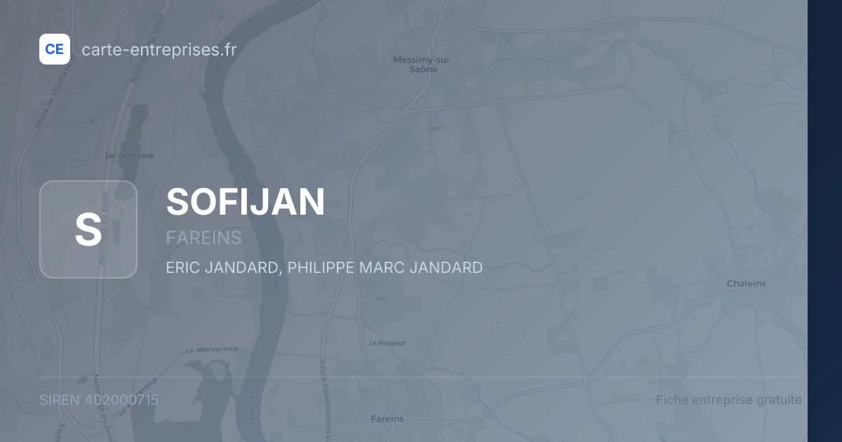 SOFIJAN — 402000715 — fiche entreprise