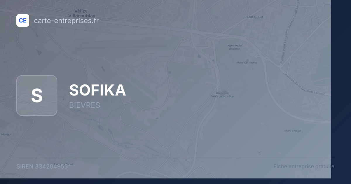 SOFIKA — 334204955 — fiche entreprise