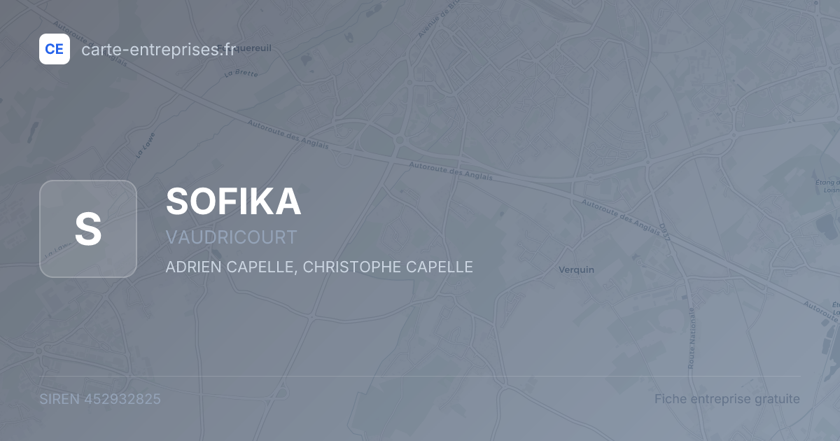 SOFIKA — 452932825 — fiche entreprise