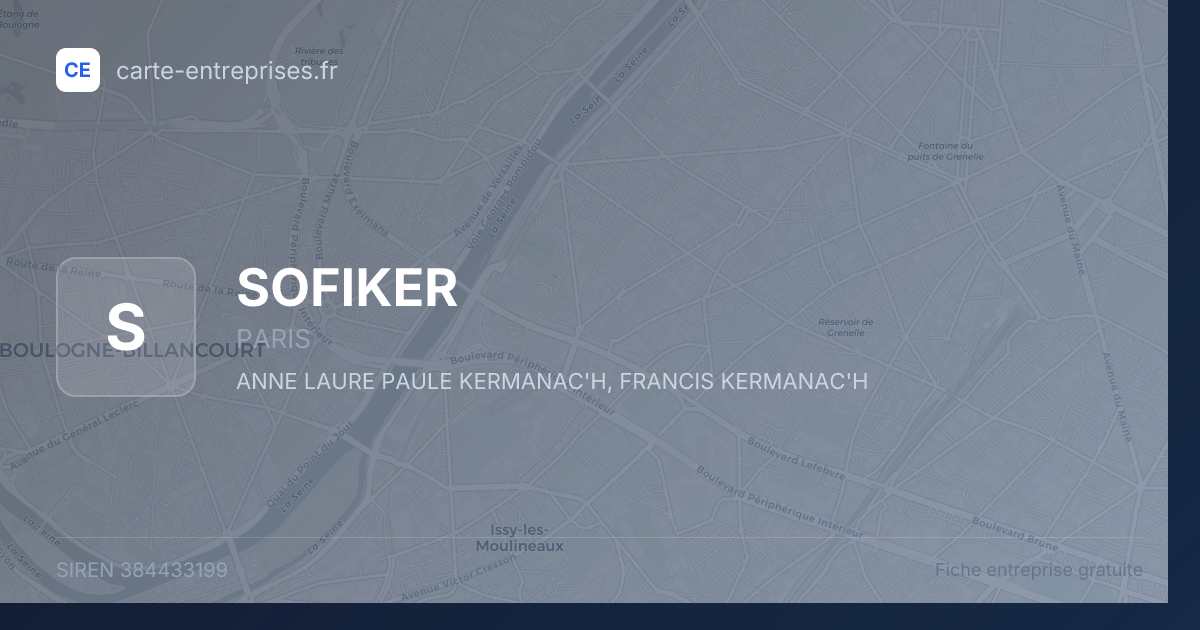 SOFIKER — 384433199 — fiche entreprise
