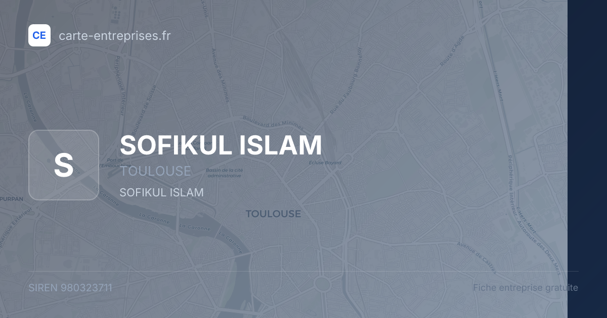 SOFIKUL ISLAM — 980323711 — fiche entreprise