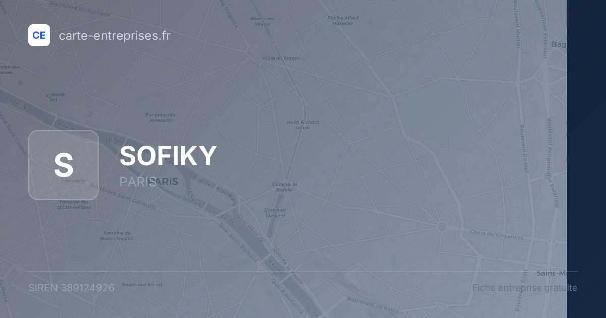 SOFIKY — 389124926 — fiche entreprise