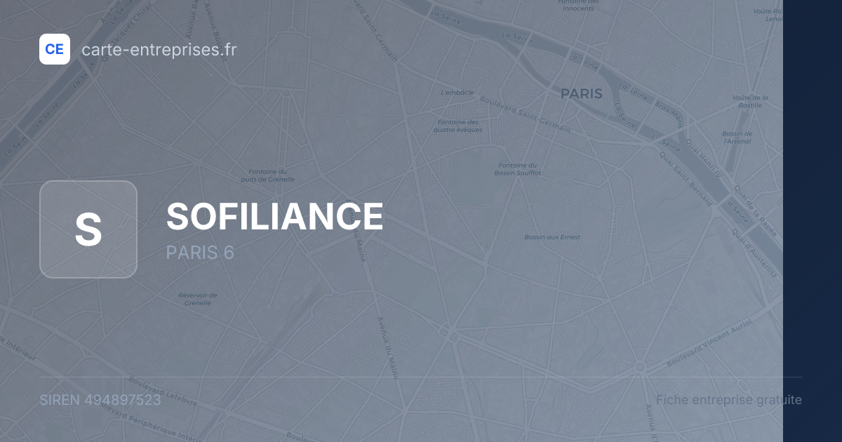 SOFILIANCE — 494897523 — fiche entreprise