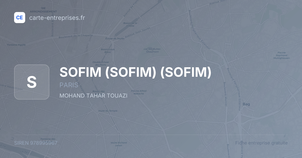 SOFIM (SOFIM) (SOFIM) — 978995967 — fiche entreprise
