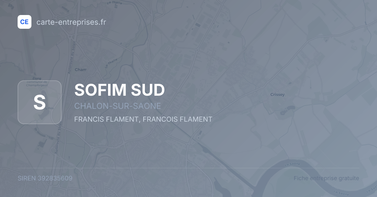 SOFIM SUD — 392835609 — fiche entreprise