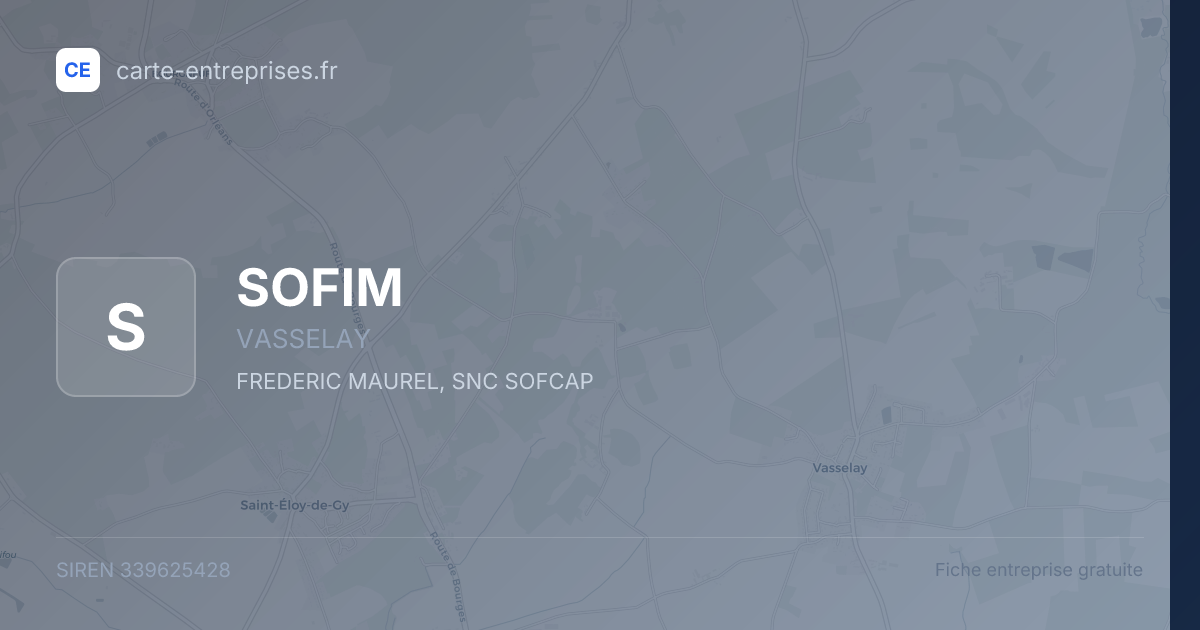 SOFIM — 339625428 — fiche entreprise