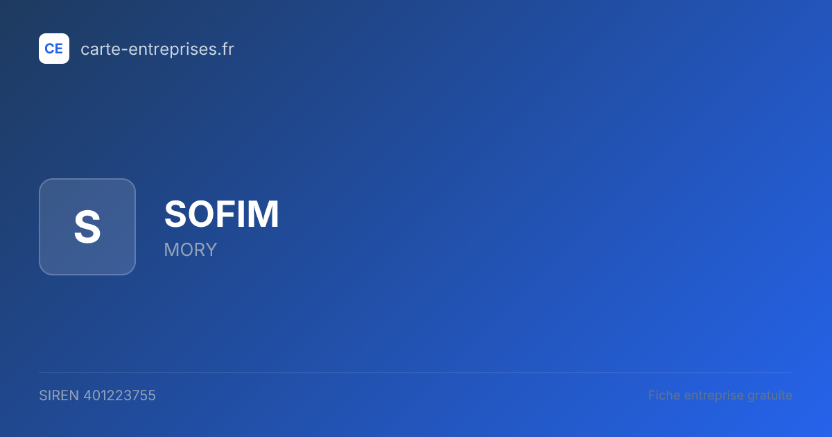 SOFIM — 401223755 — fiche entreprise
