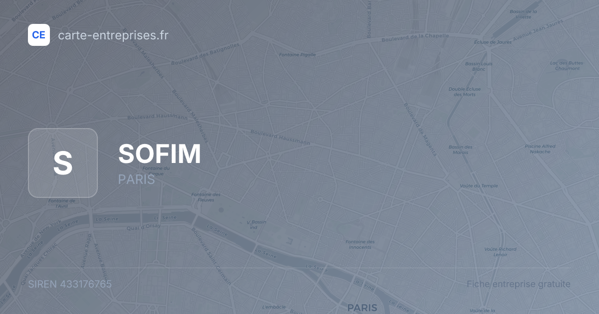 SOFIM — 433176765 — fiche entreprise