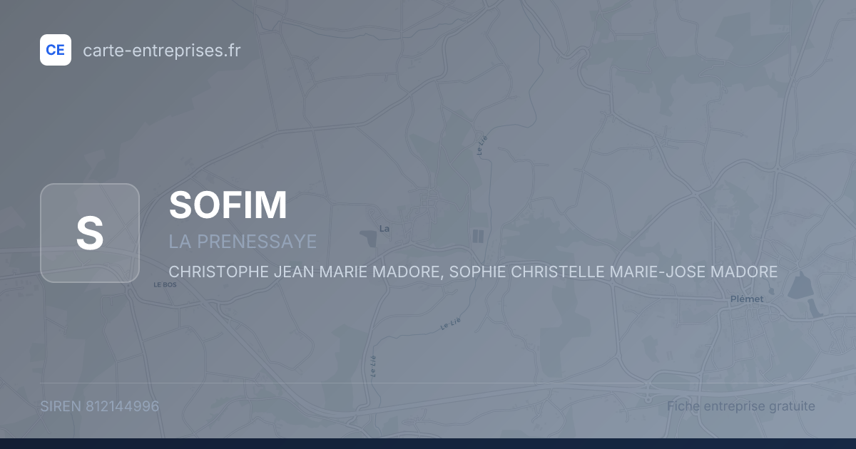 SOFIM — 812144996 — fiche entreprise