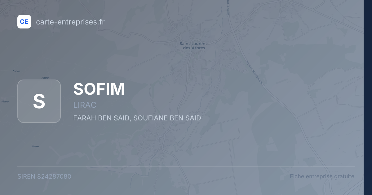 SOFIM — 824287080 — fiche entreprise