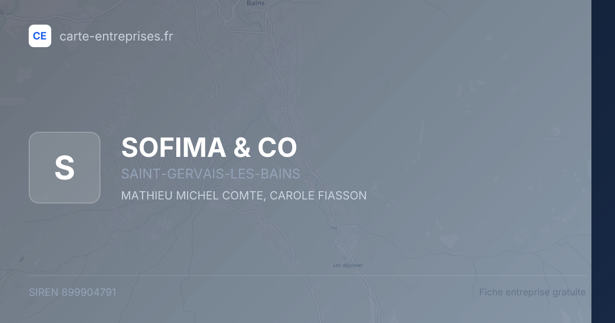 SOFIMA & CO — 899904791 — fiche entreprise