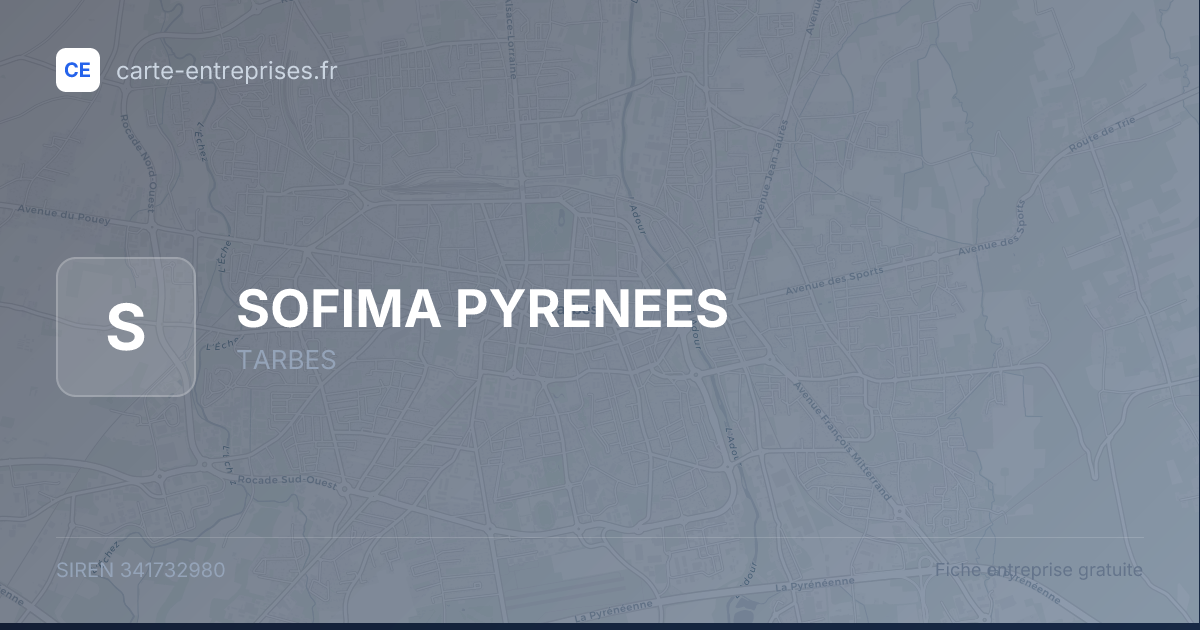 SOFIMA PYRENEES — 341732980 — fiche entreprise