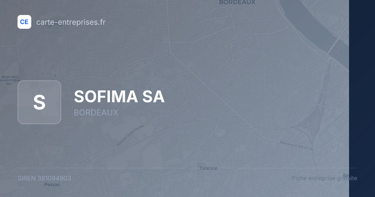 SOFIMA SA — 381094903 — fiche entreprise