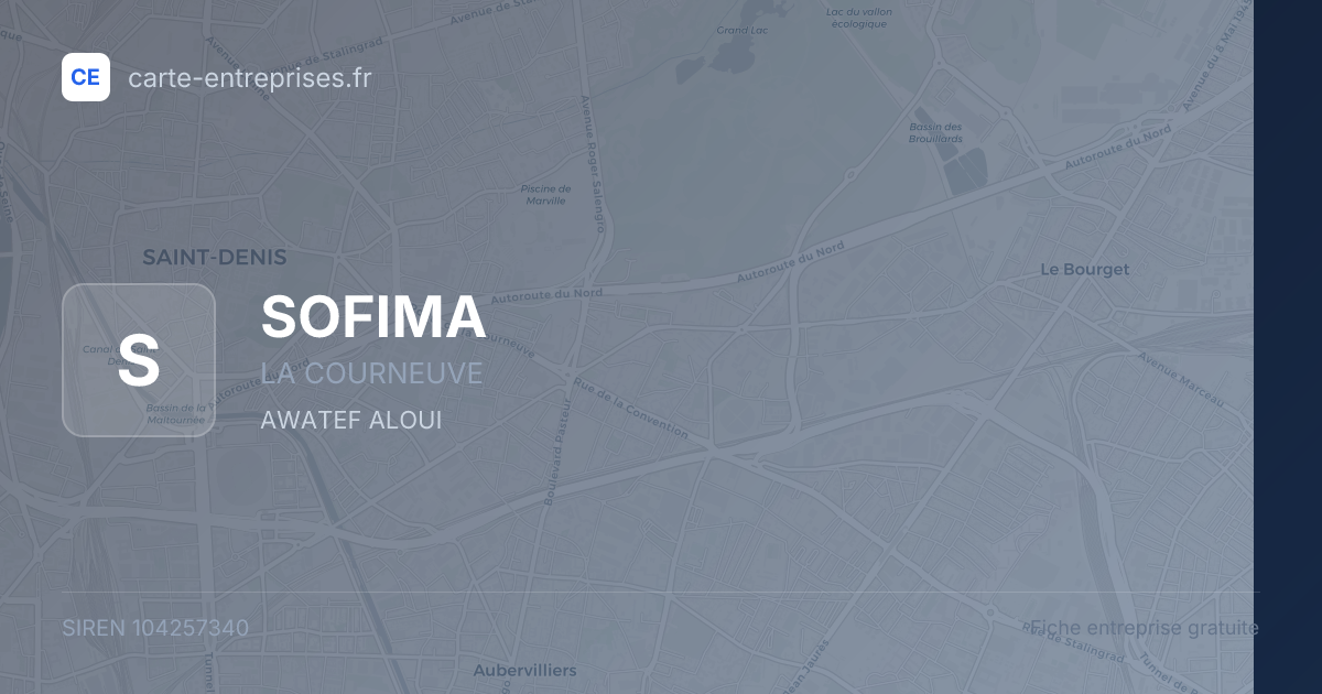 SOFIMA — 104257340 — fiche entreprise
