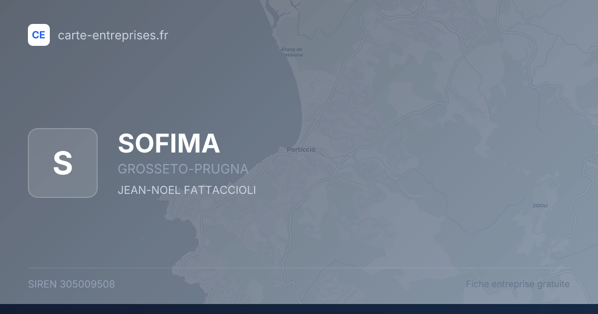 SOFIMA — 305009508 — fiche entreprise