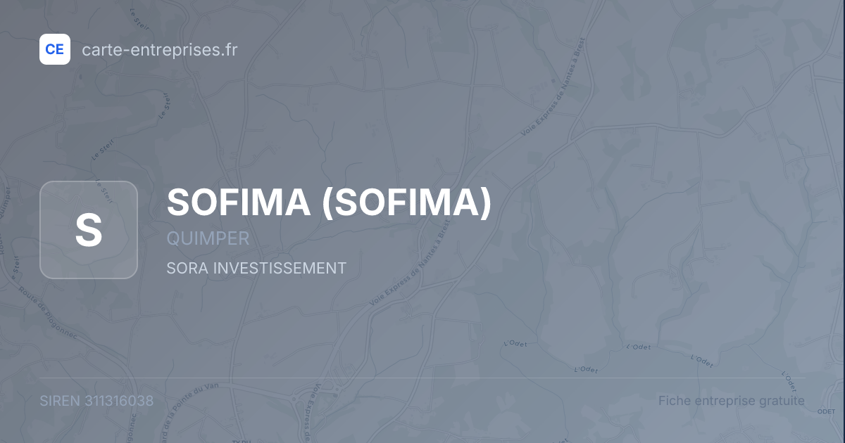 SOFIMA — 311316038 — fiche entreprise