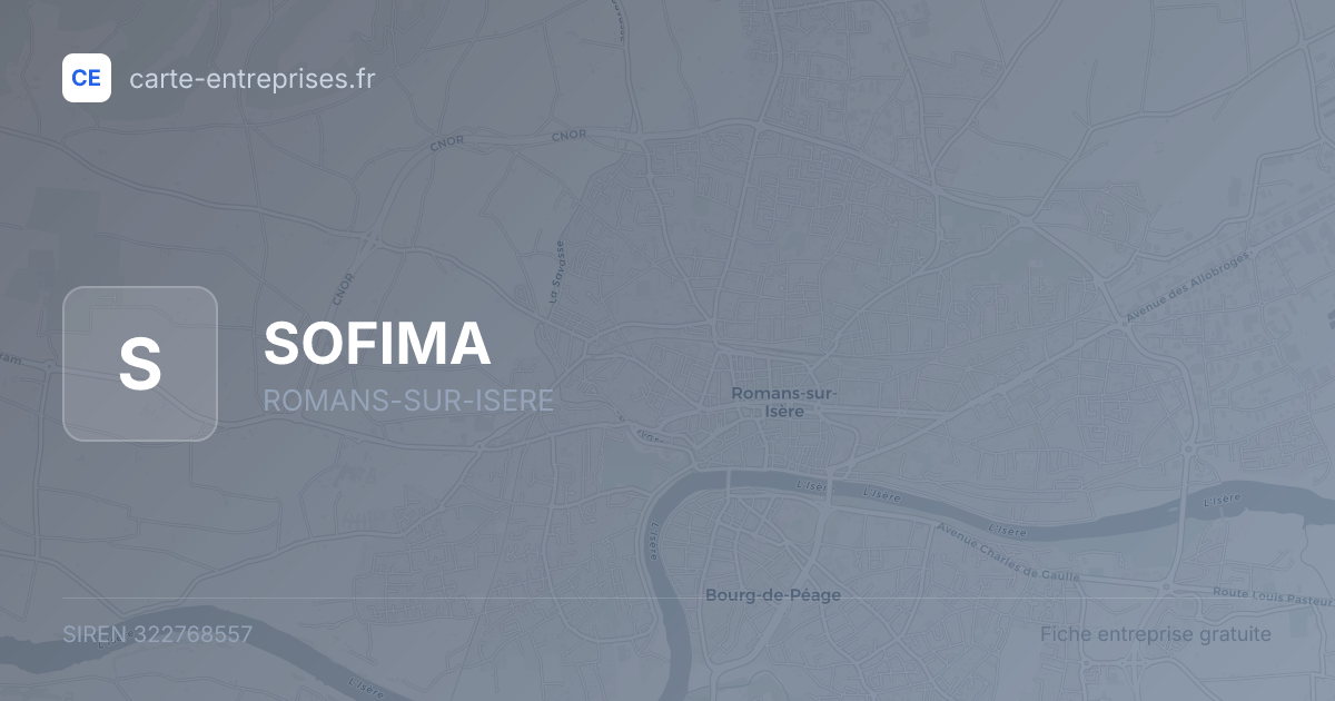 SOFIMA — 322768557 — fiche entreprise