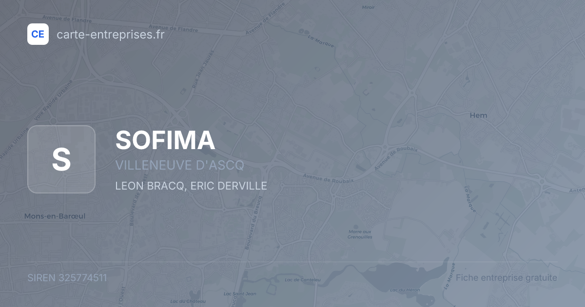 SOFIMA — 325774511 — fiche entreprise