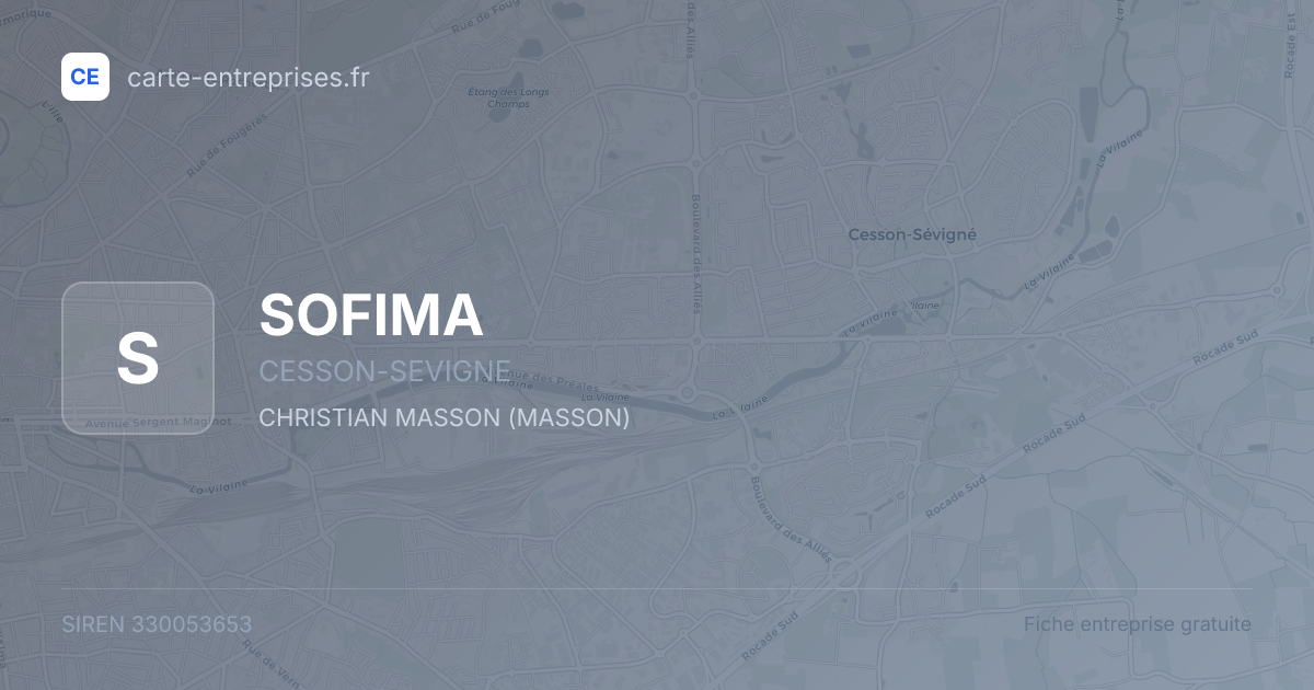 SOFIMA — 330053653 — fiche entreprise