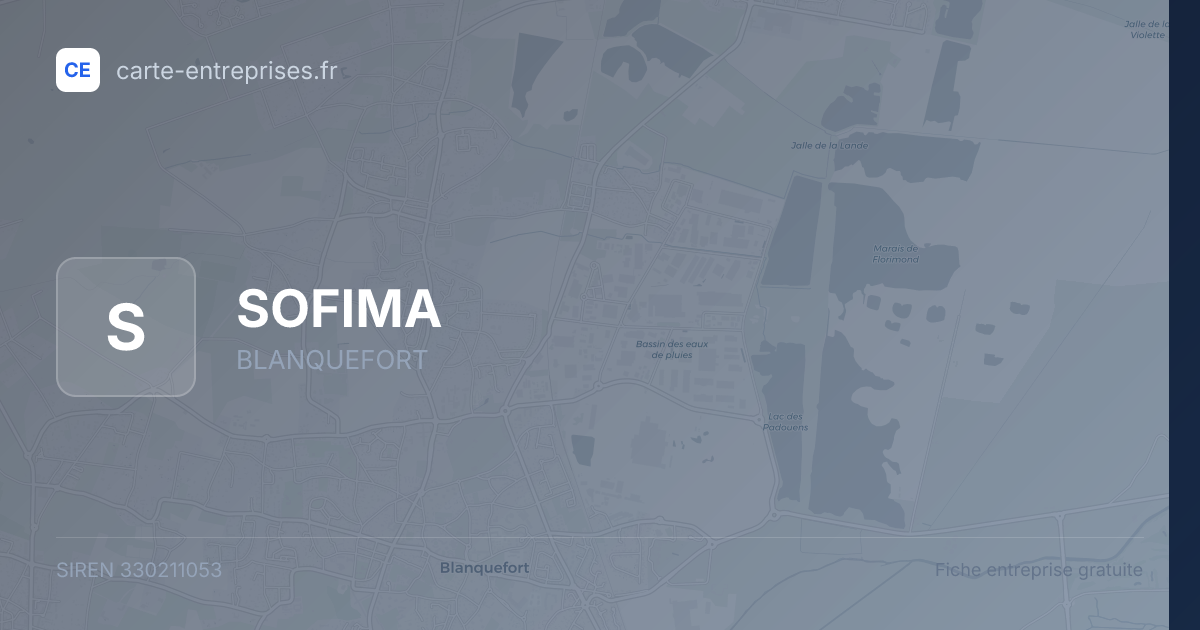 SOFIMA — 330211053 — fiche entreprise