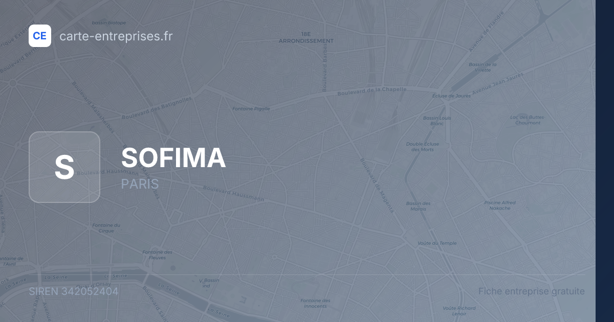 SOFIMA — 342052404 — fiche entreprise