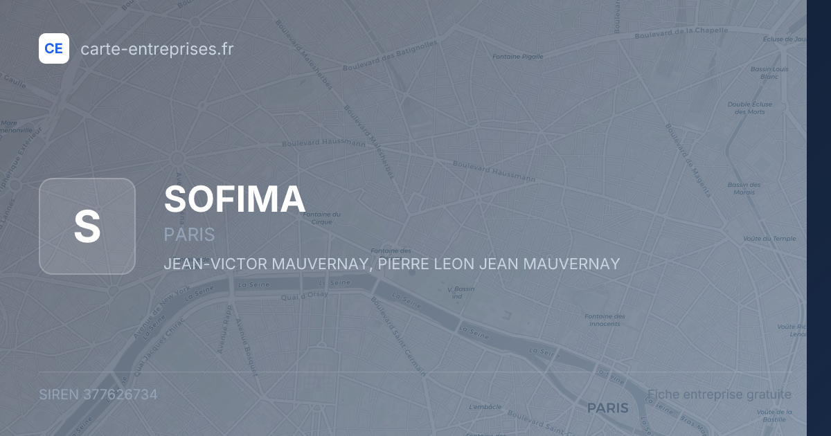 SOFIMA — 377626734 — fiche entreprise
