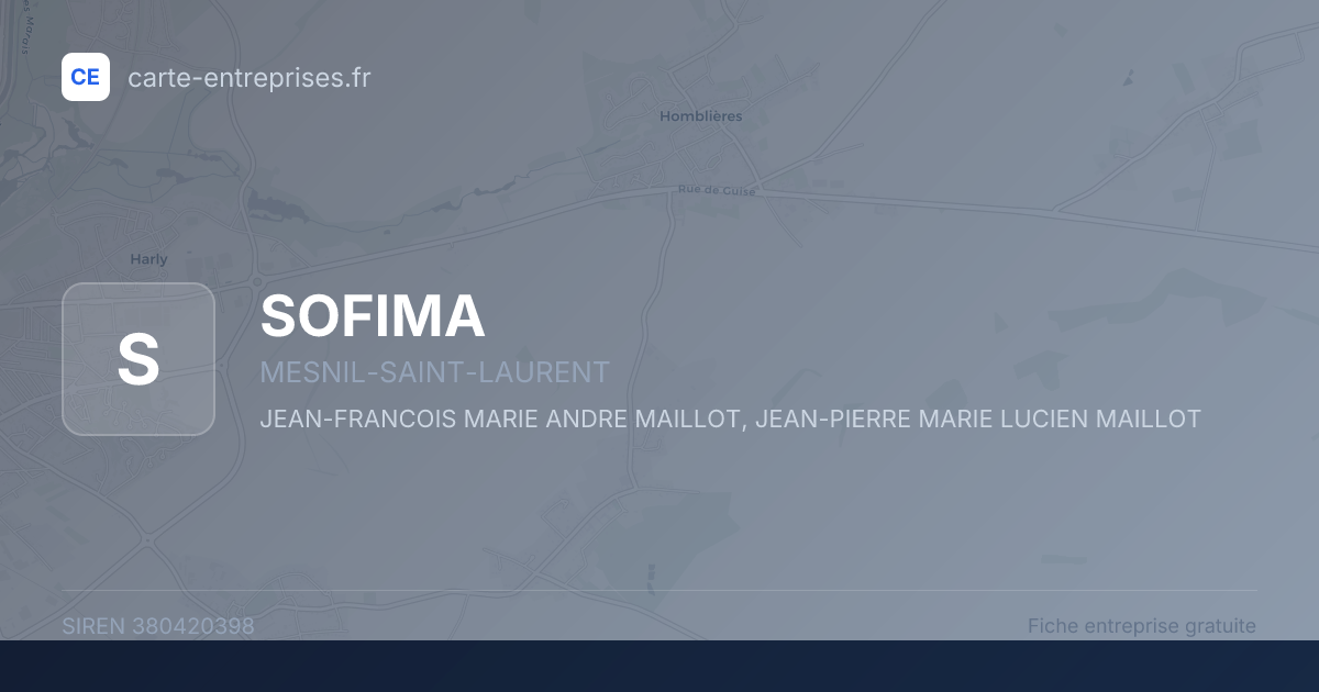 SOFIMA — 380420398 — fiche entreprise