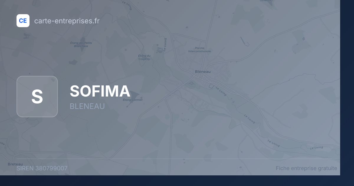 SOFIMA — 380799007 — fiche entreprise