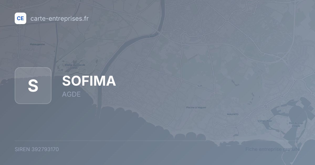 SOFIMA — 392793170 — fiche entreprise