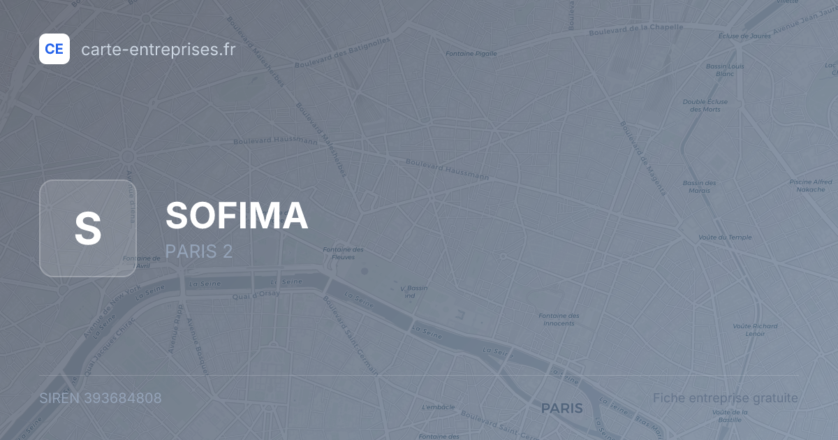 SOFIMA — 393684808 — fiche entreprise
