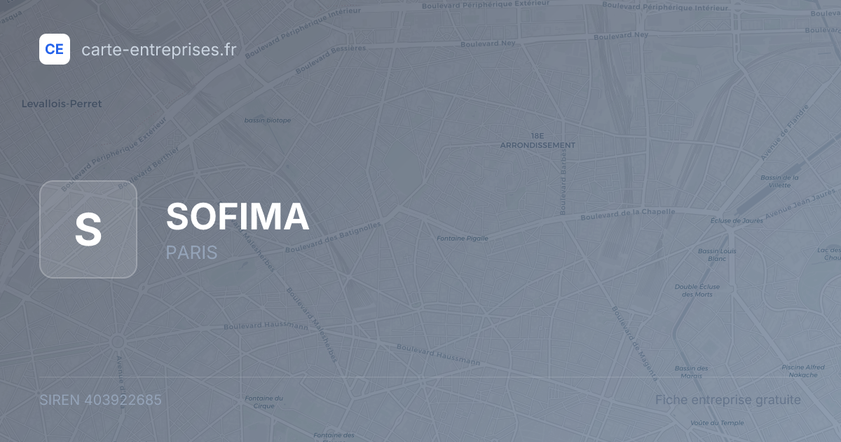 SOFIMA — 403922685 — fiche entreprise