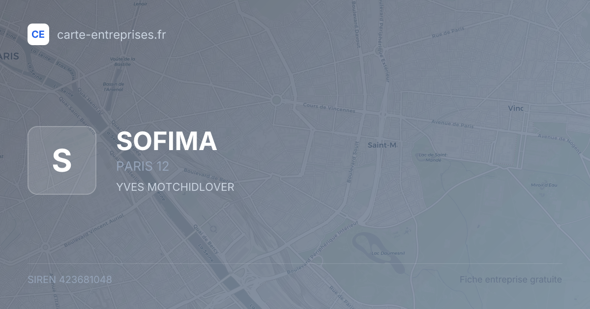 SOFIMA — 423681048 — fiche entreprise
